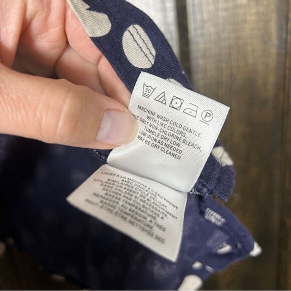 Maeve Anthropologie Clemente Cotton Top Women's Size XL Navy Blue Dots - Picture 7 of 11